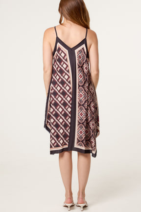 Reversible Satin Feel Sleeveless Paisley Mini Dress