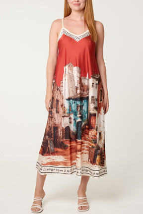 'Sweet Italian Summer' Satin Cami Dress