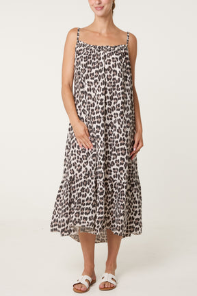 Leopard Strappy Maxi Dress