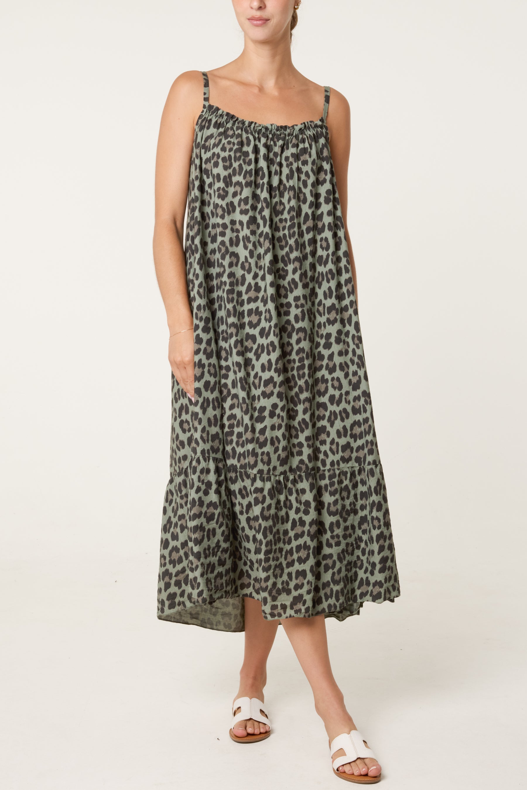 Leopard Strappy Maxi Dress