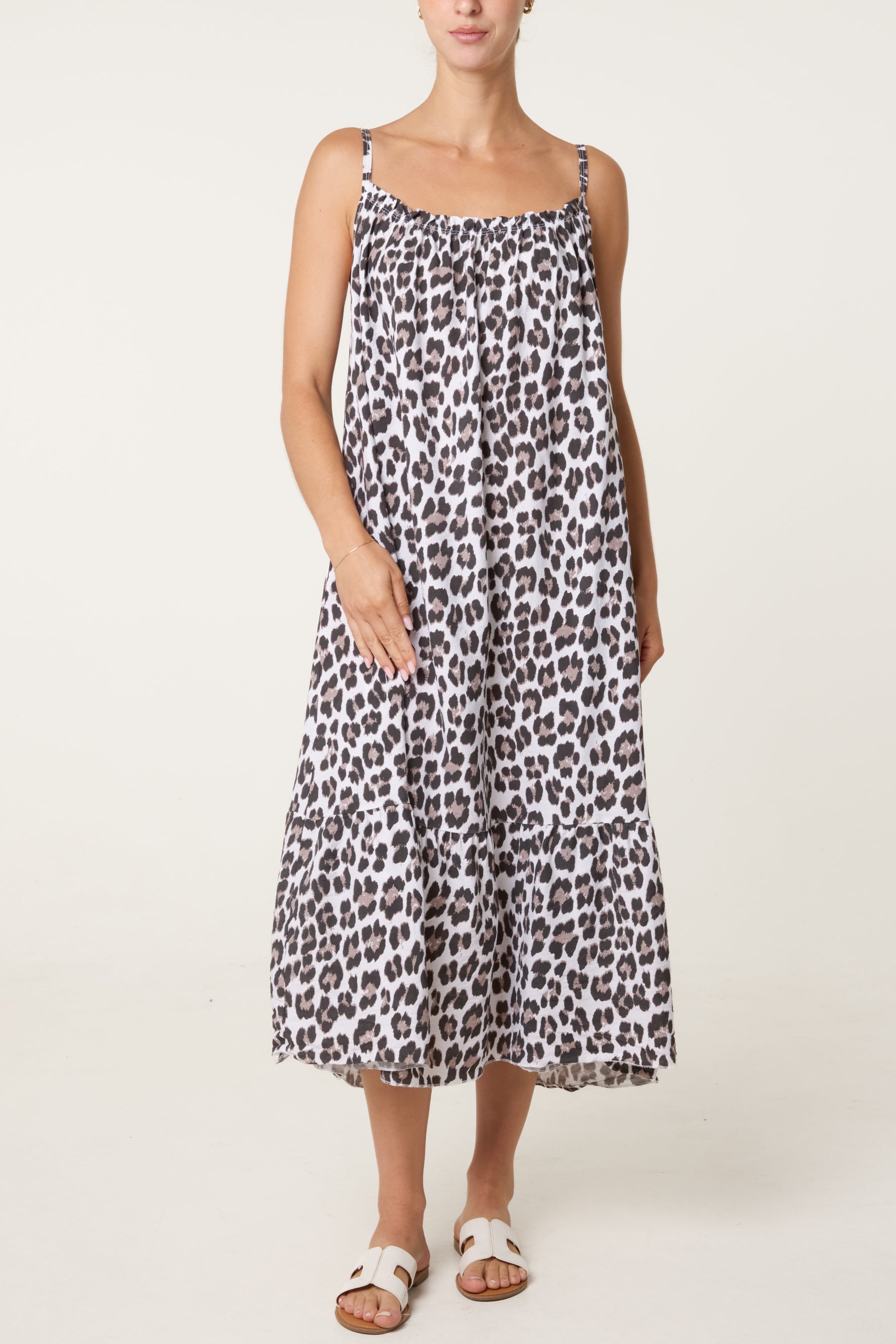 Leopard Strappy Maxi Dress