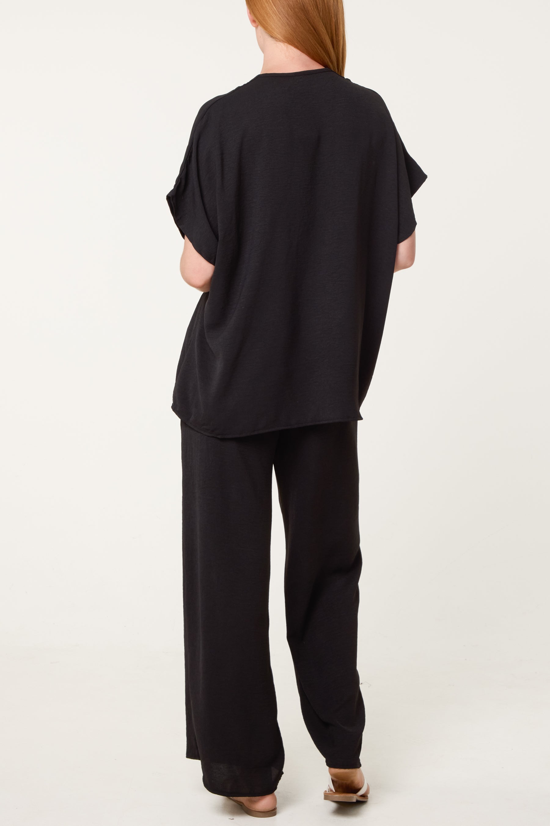 Button Through Shirt & Wide Leg Trousers