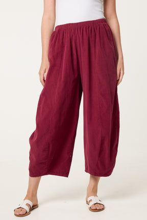 Courdroy Elasticated Waist Trousers With