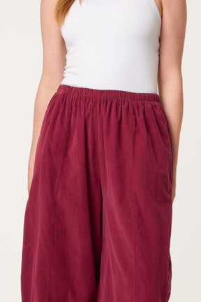 Courdroy Elasticated Waist Trousers With