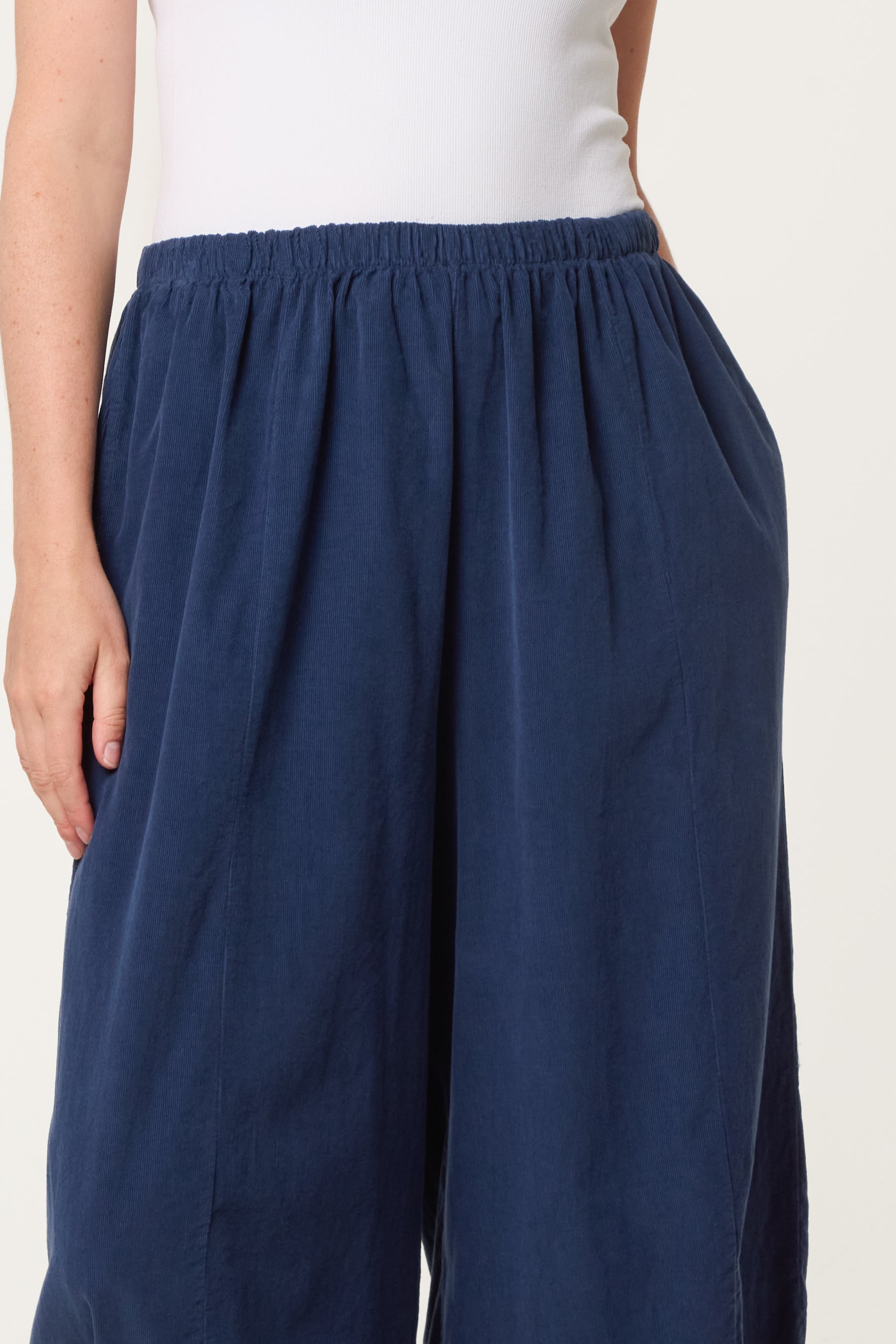 Courdroy Elasticated Waist Trousers With