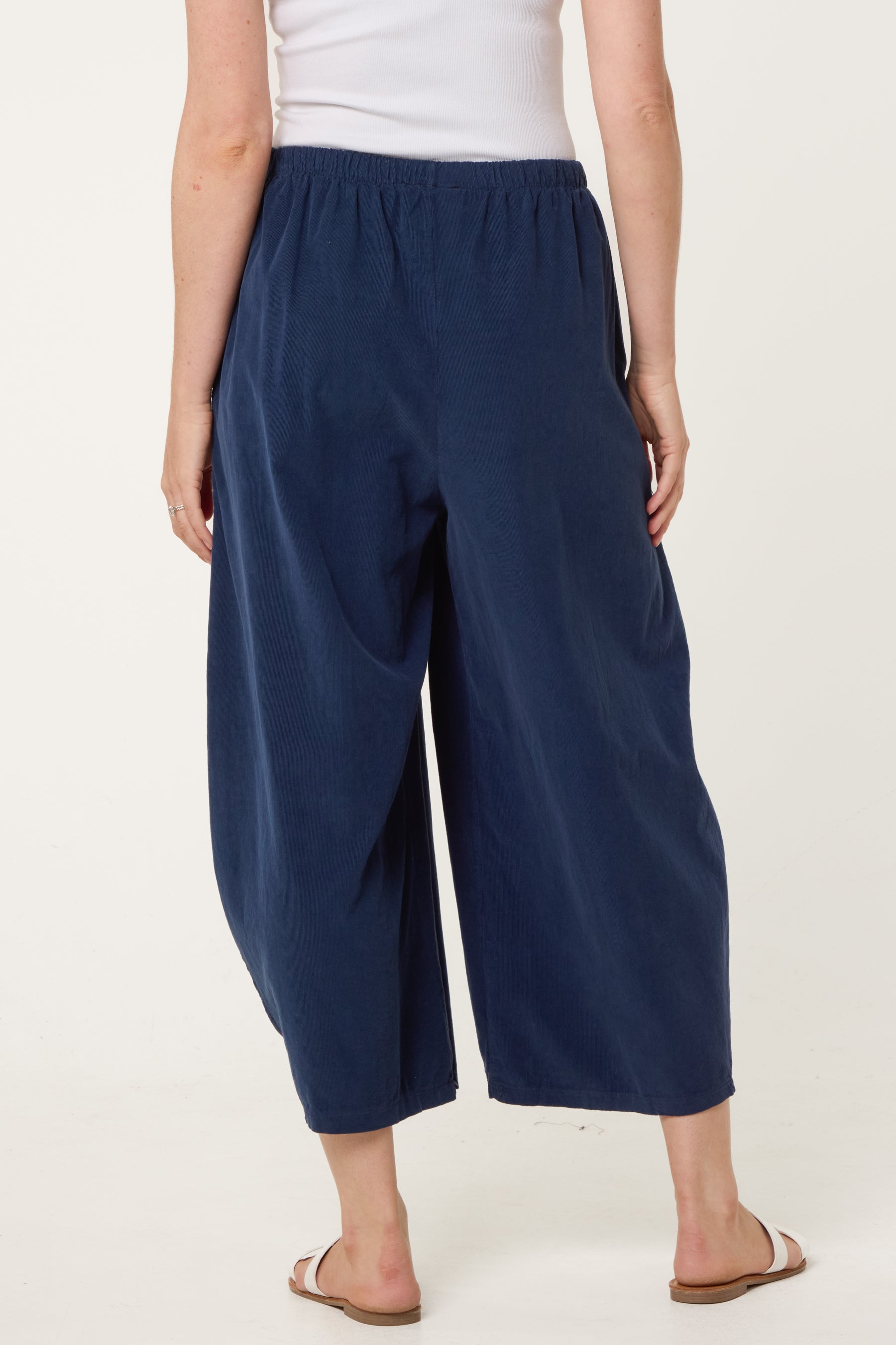 Courdroy Elasticated Waist Trousers With