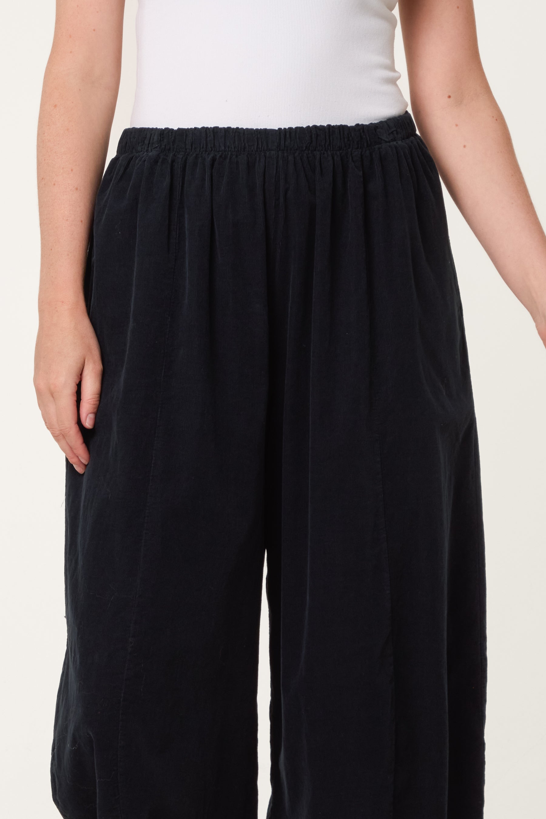 Courdroy Elasticated Waist Trousers With