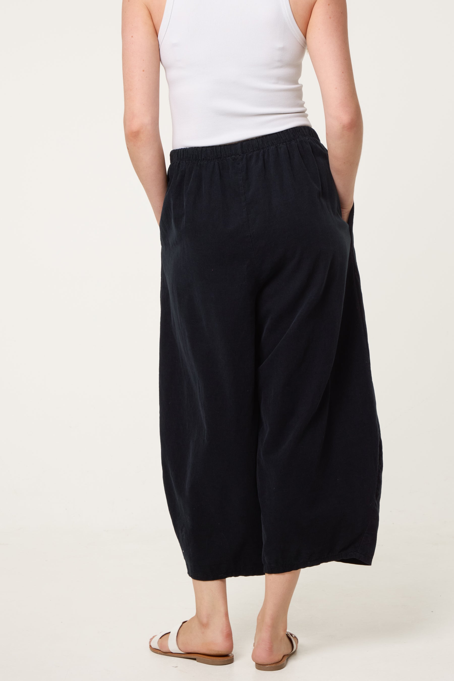Courdroy Elasticated Waist Trousers With
