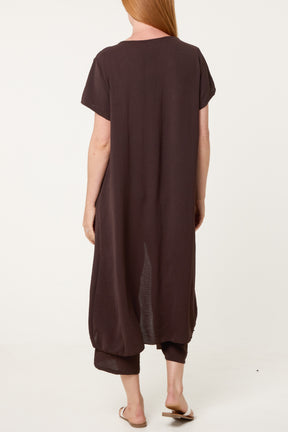Crisscross Longline Slit Top And Trouser