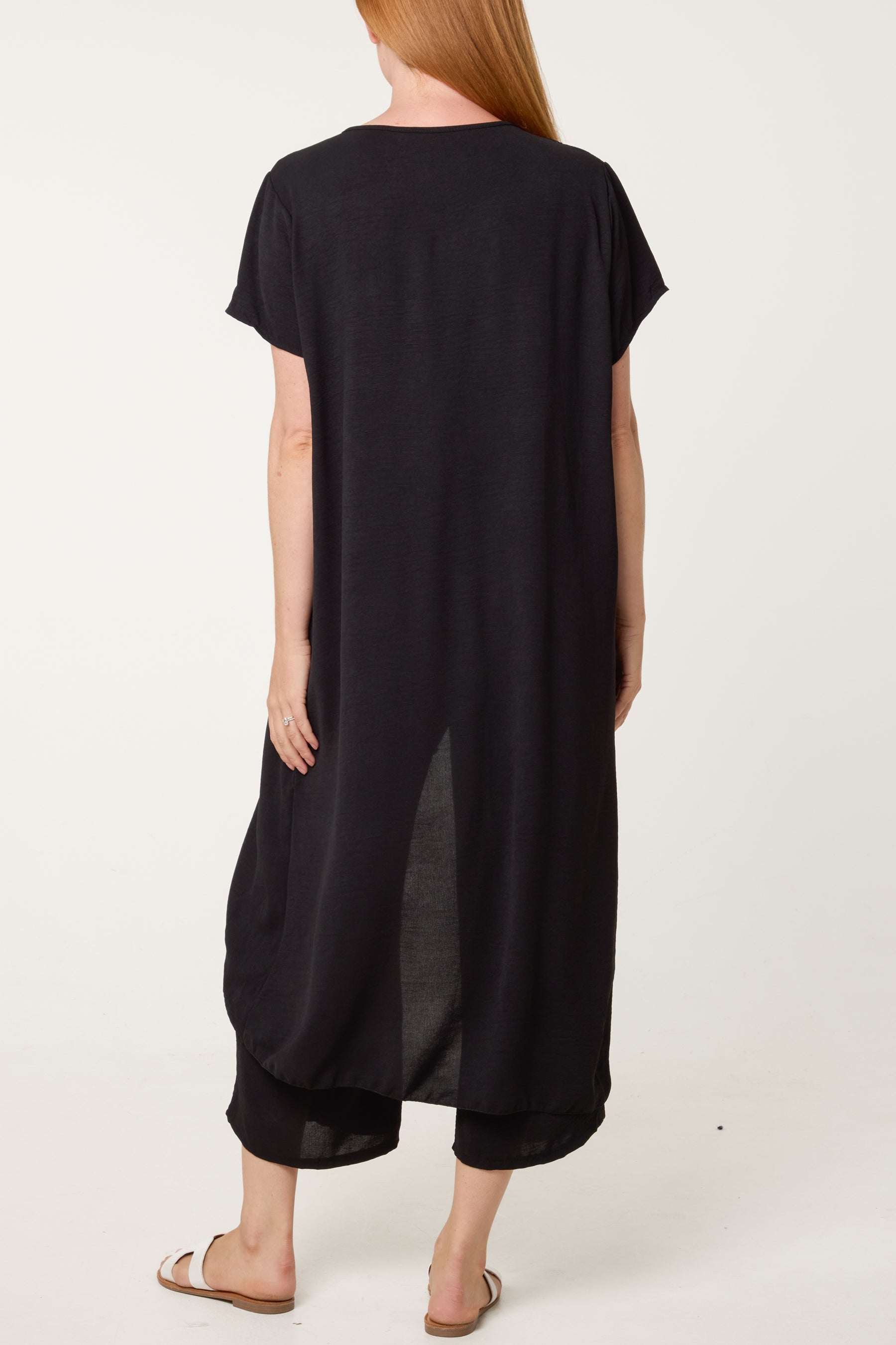 Crisscross Longline Slit Top And Trouser