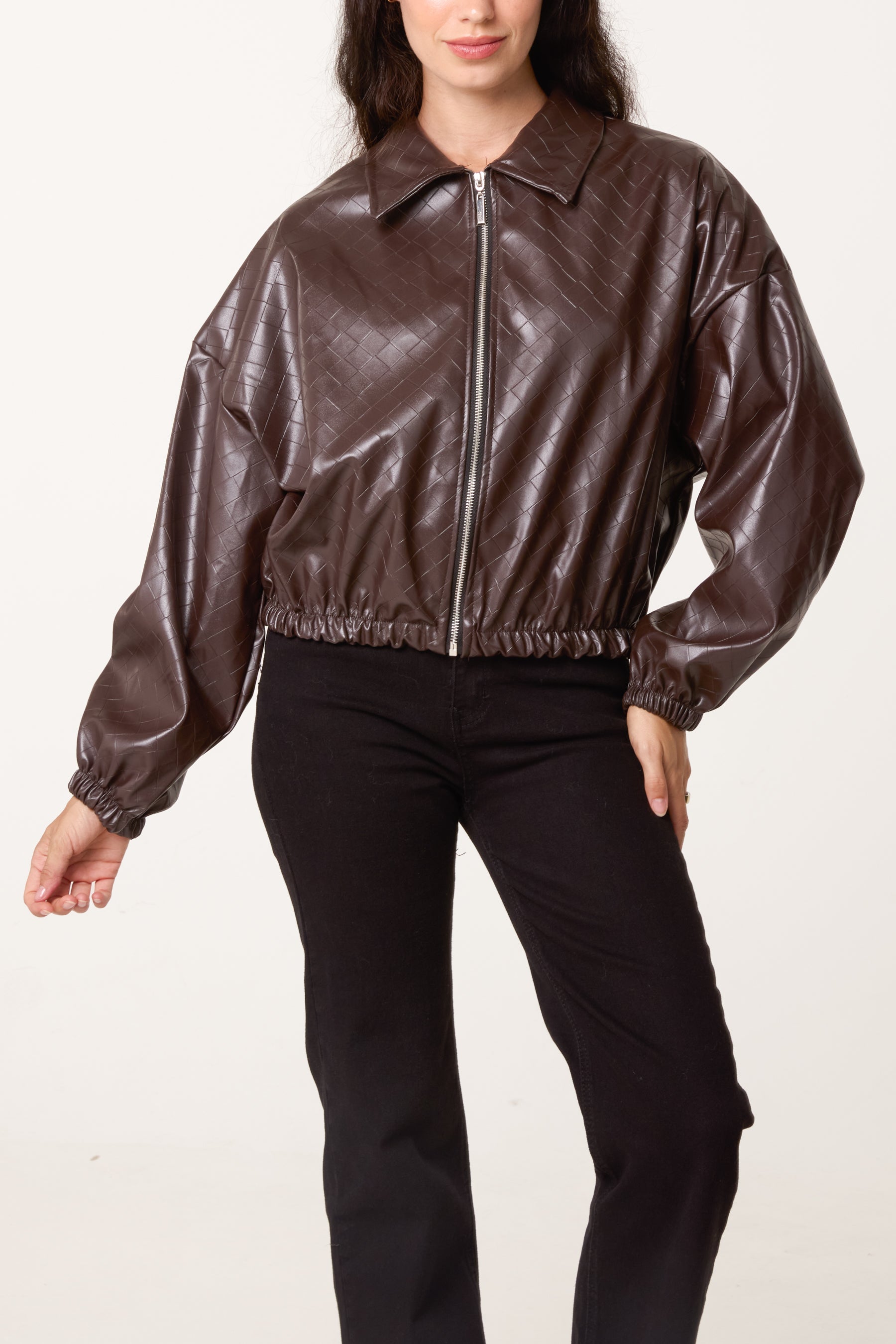 Textured Zip Through Jacket