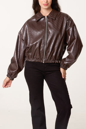 Textured Zip Through Jacket