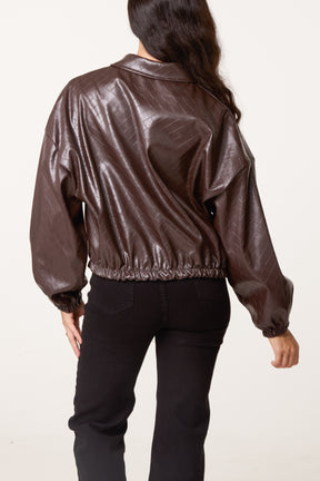 Textured Zip Through Jacket