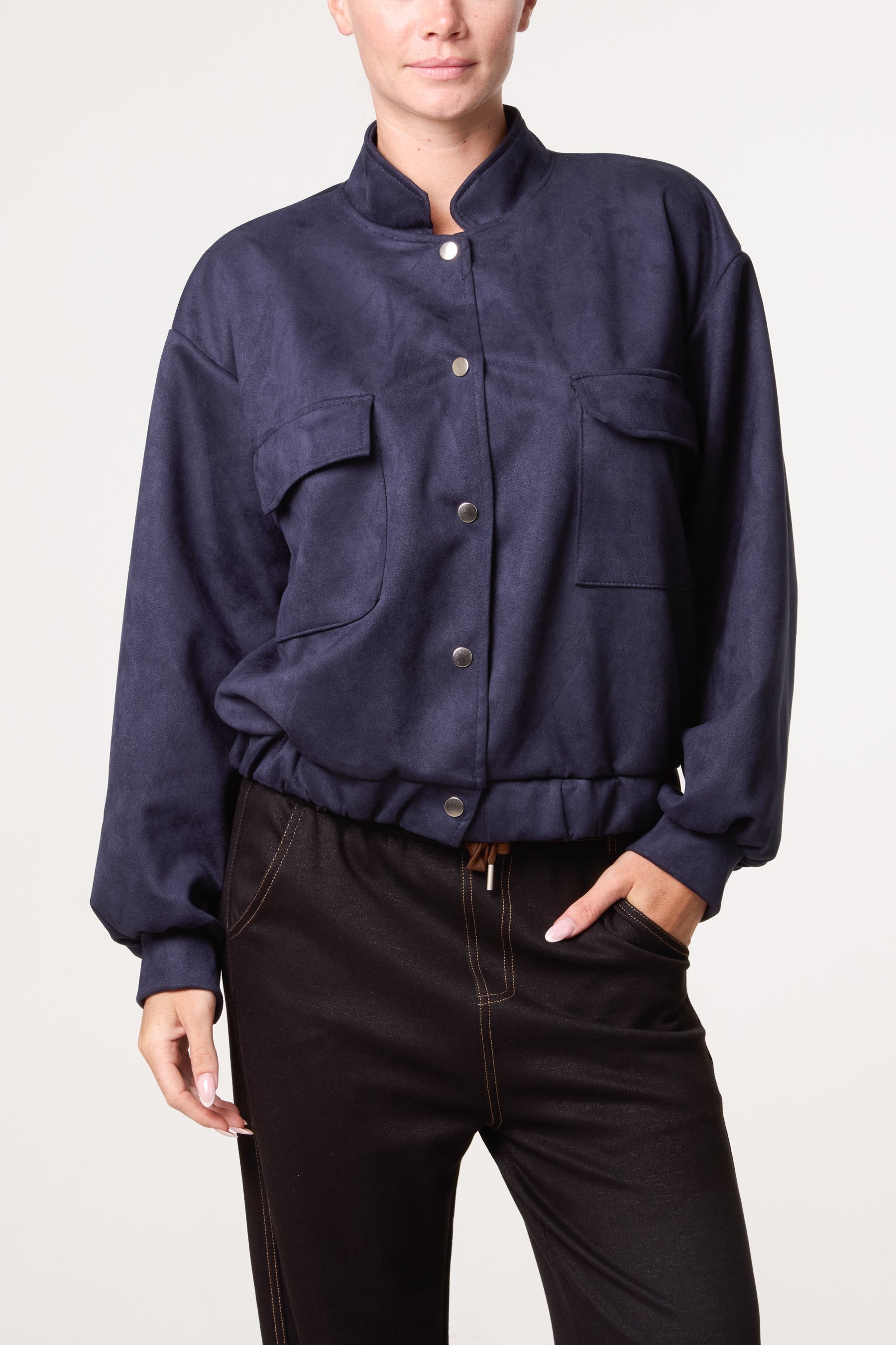 Suedette Double Front Pocket Jacket