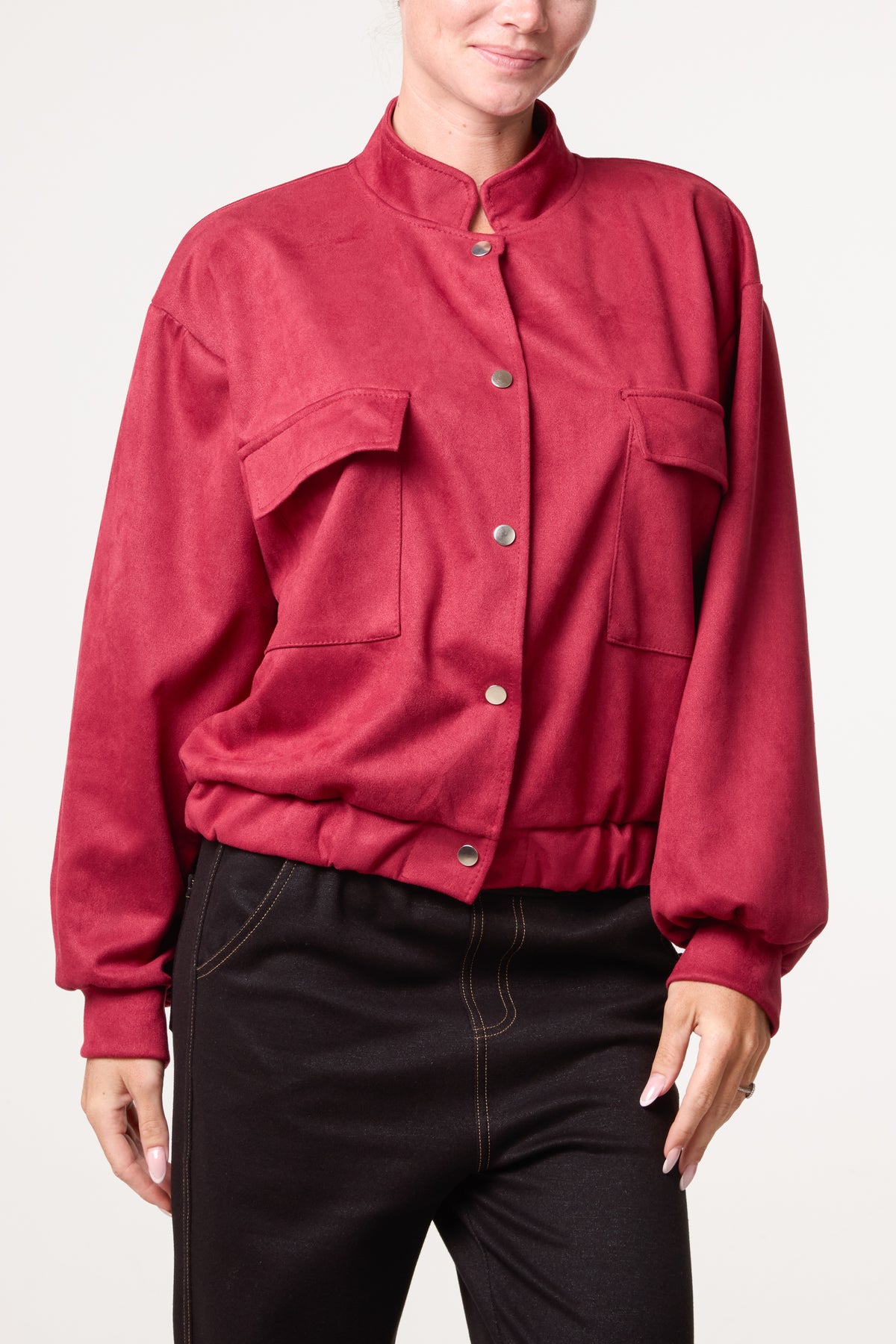 Suedette Double Front Pocket Jacket