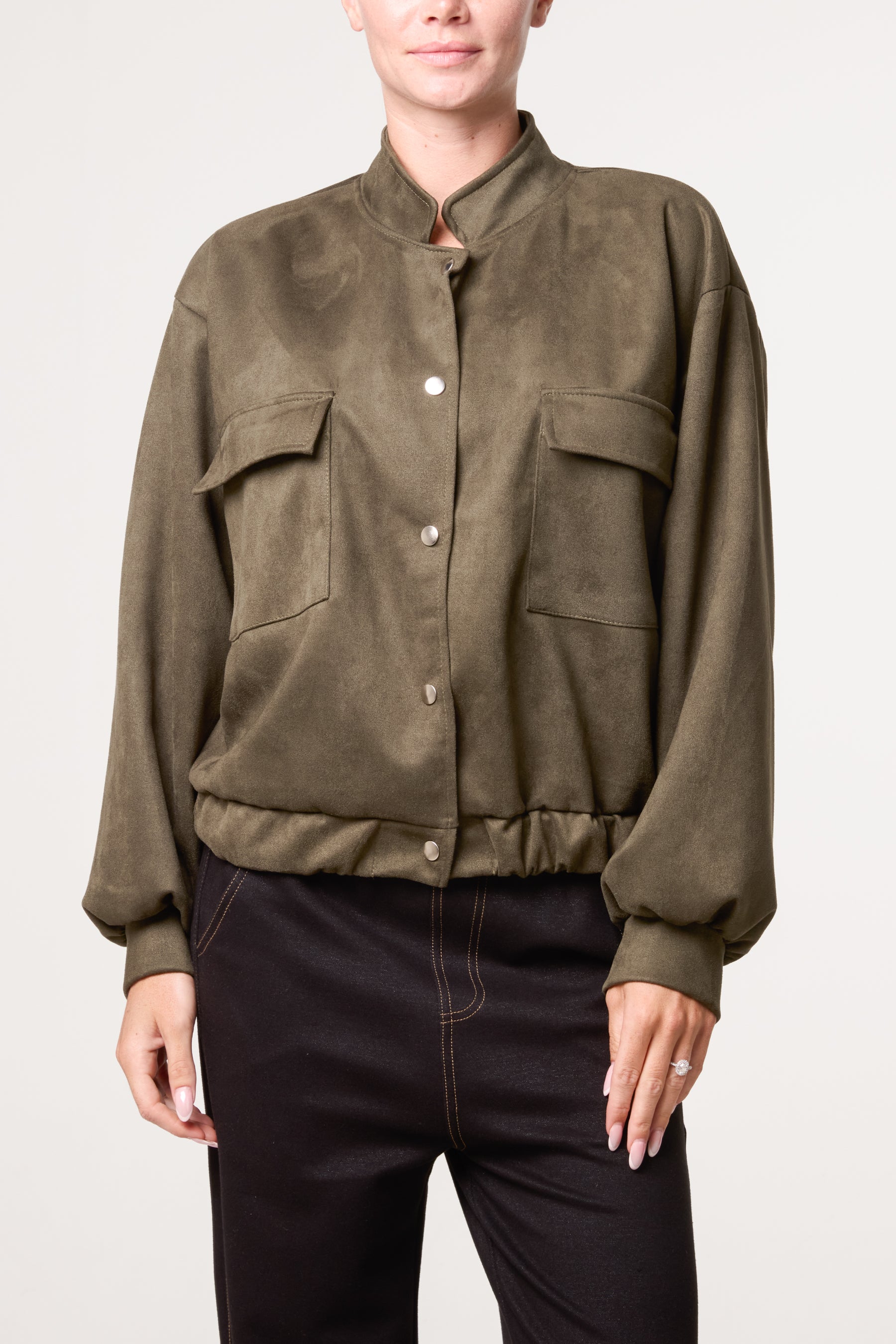 Suedette Double Front Pocket Jacket
