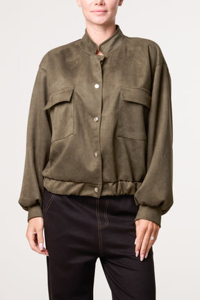 Suedette Double Front Pocket Jacket