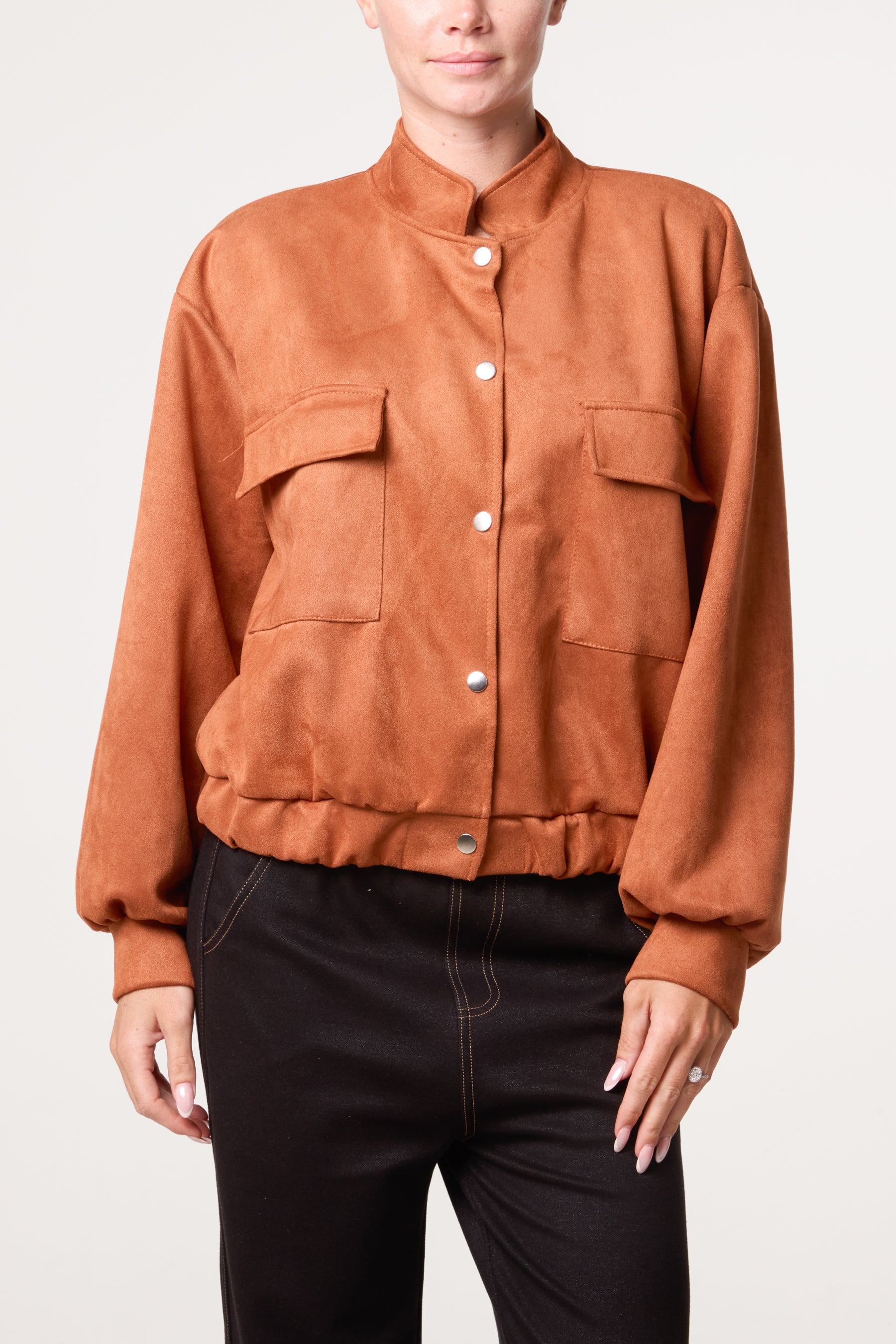 Suedette Double Front Pocket Jacket