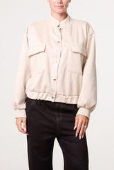 Suedette Double Front Pocket Jacket