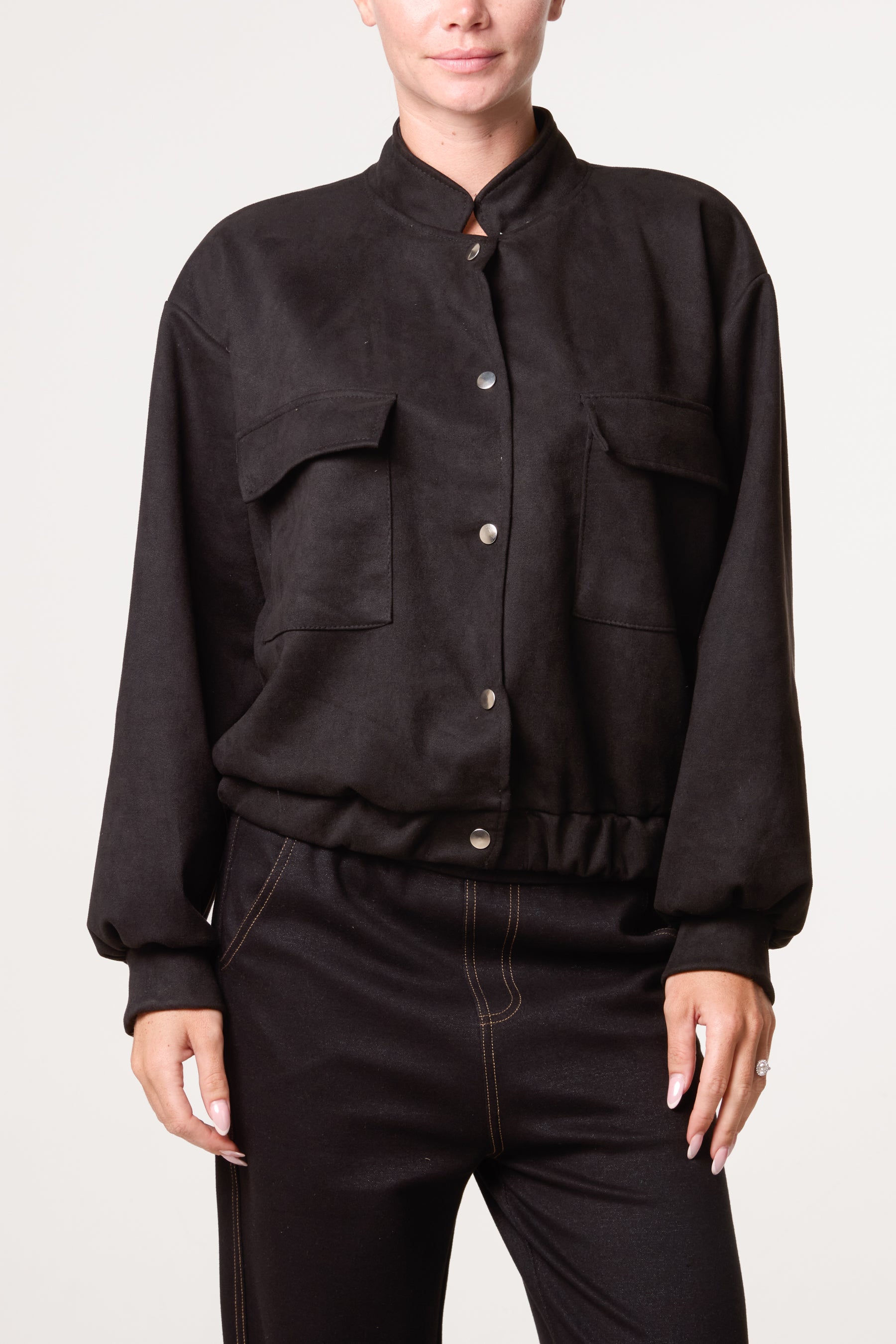 Suedette Double Front Pocket Jacket