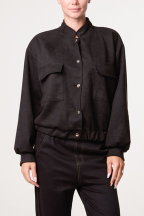 Suedette Double Front Pocket Jacket