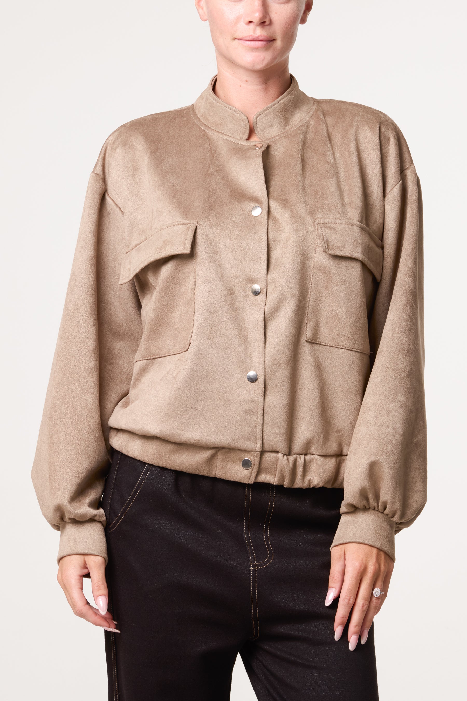 Suedette Double Front Pocket Jacket