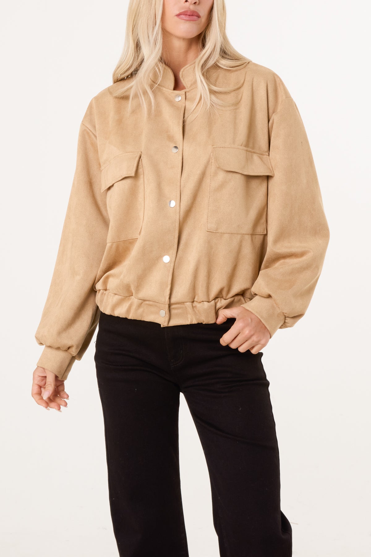 Suedette Double Front Pocket Jacket