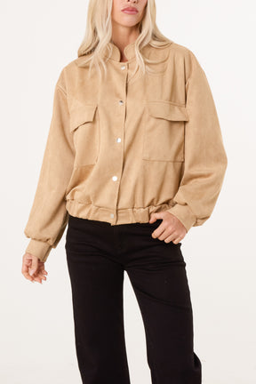 Suedette Double Front Pocket Jacket