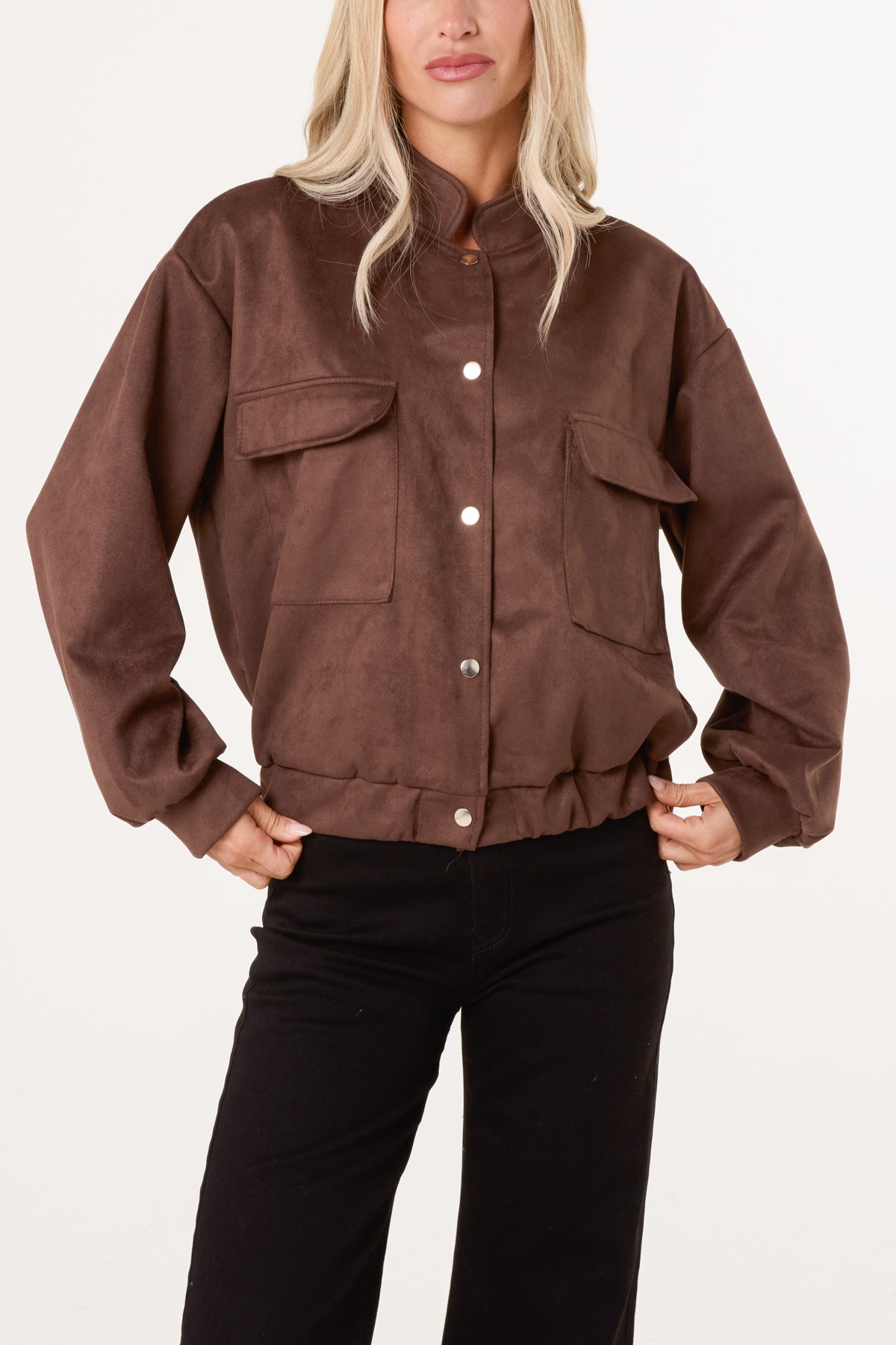 Suedette Double Front Pocket Jacket