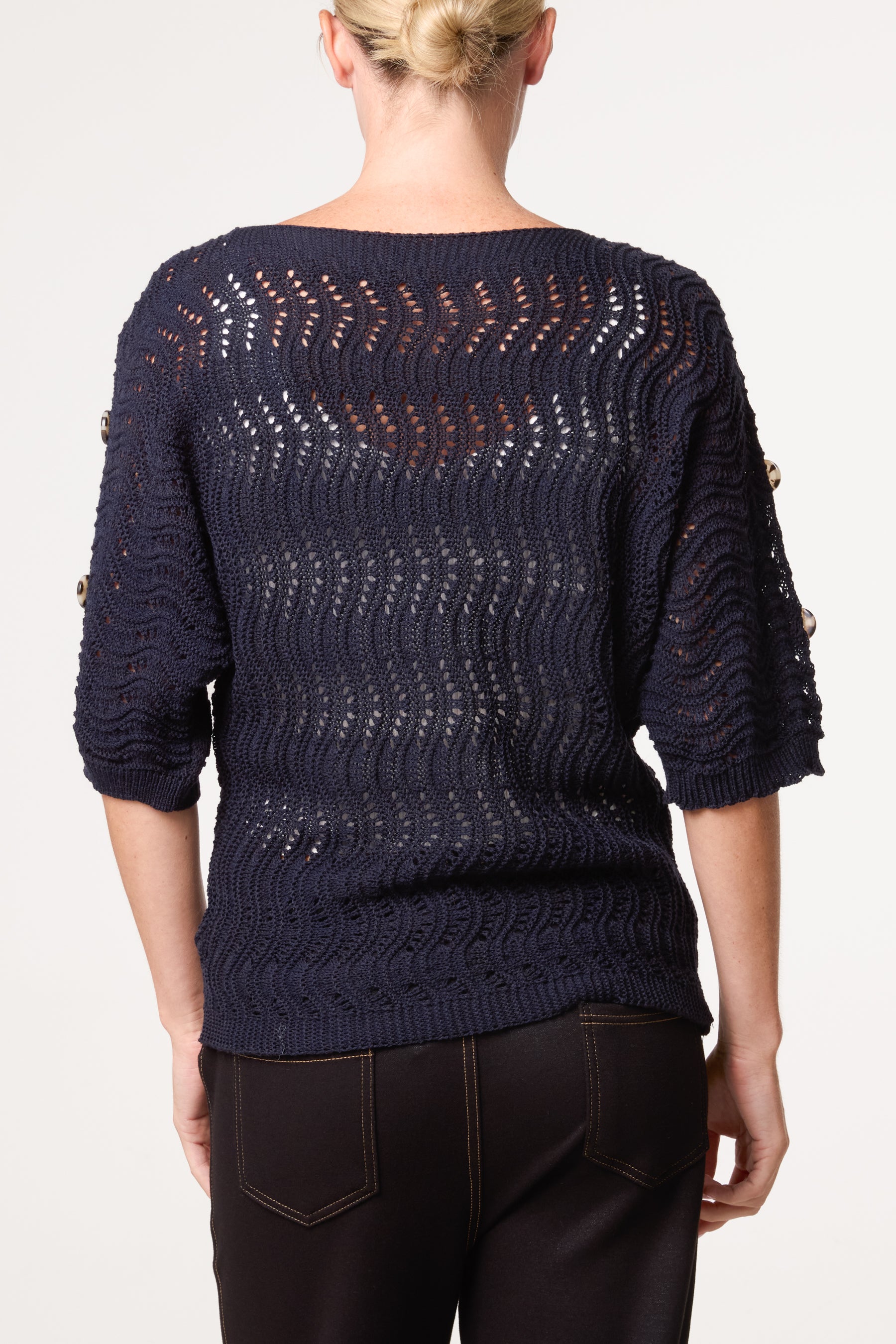 Side Button Detail Knitted Top