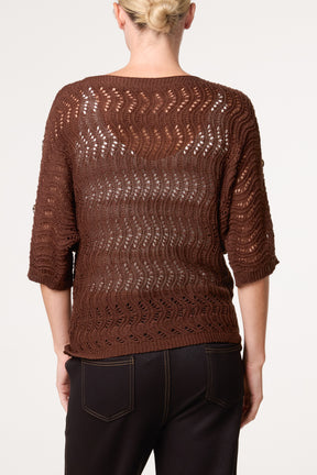 Side Button Detail Knitted Top
