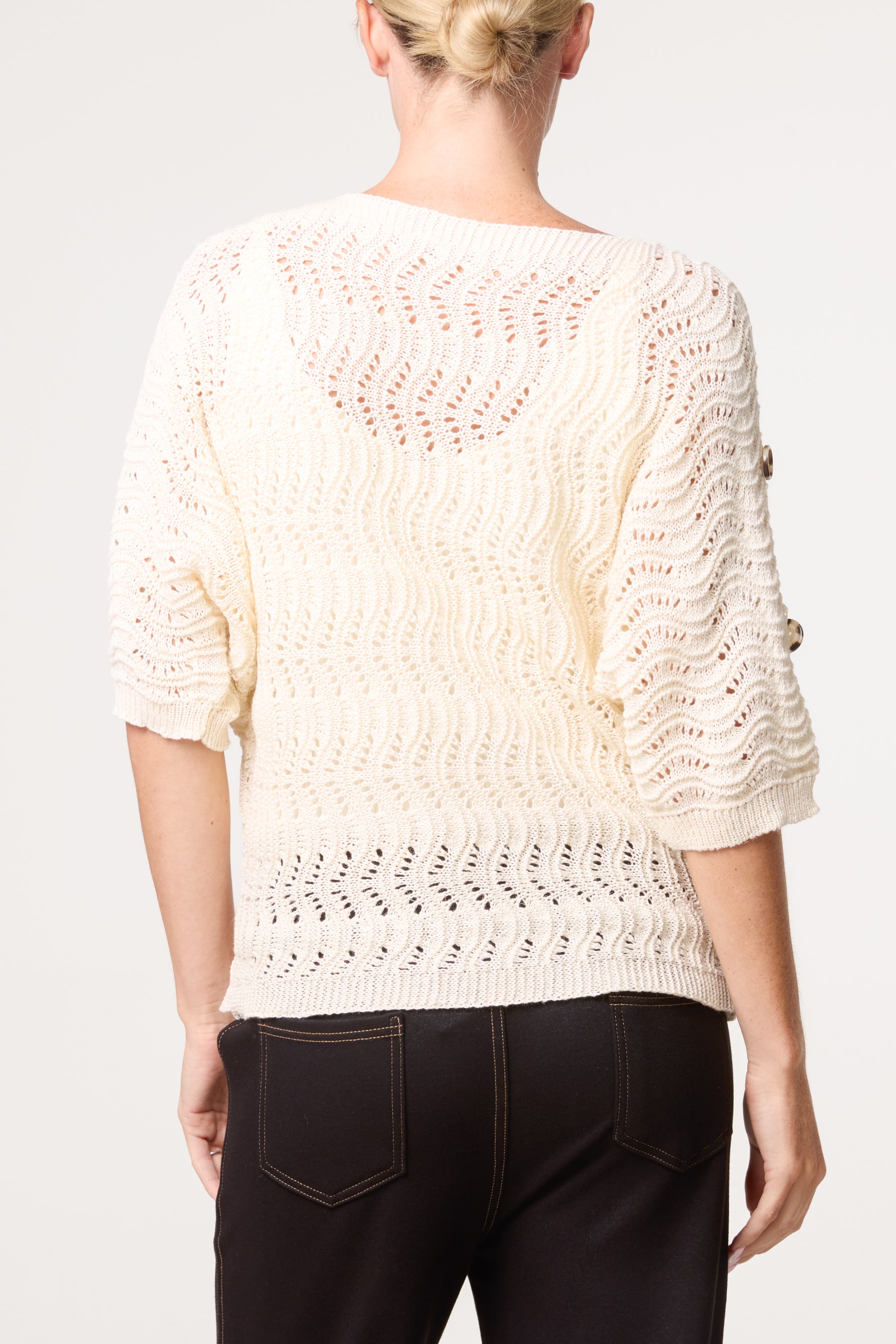 Side Button Detail Knitted Top