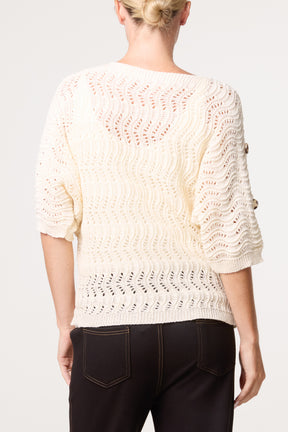 Side Button Detail Knitted Top