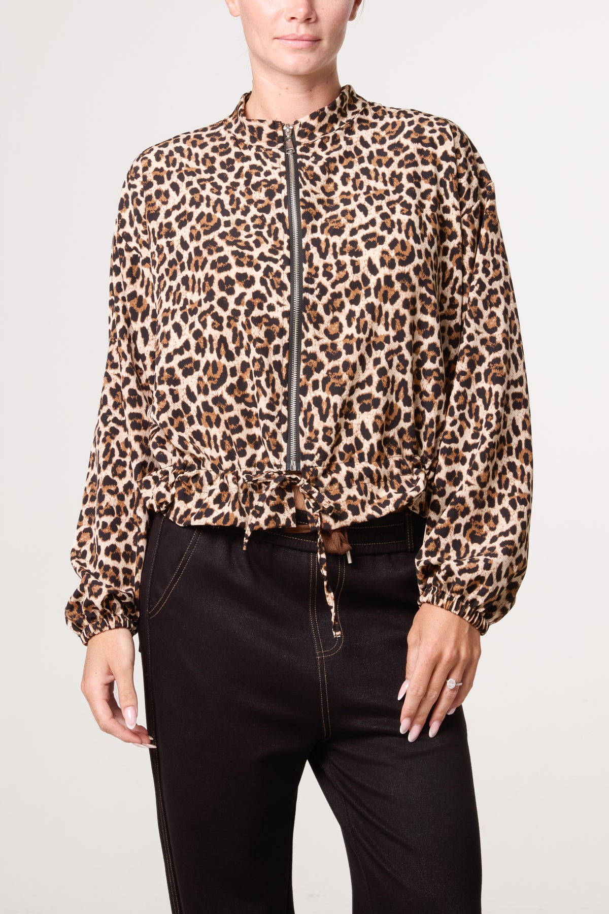 Zip Through Animal Print Jacket