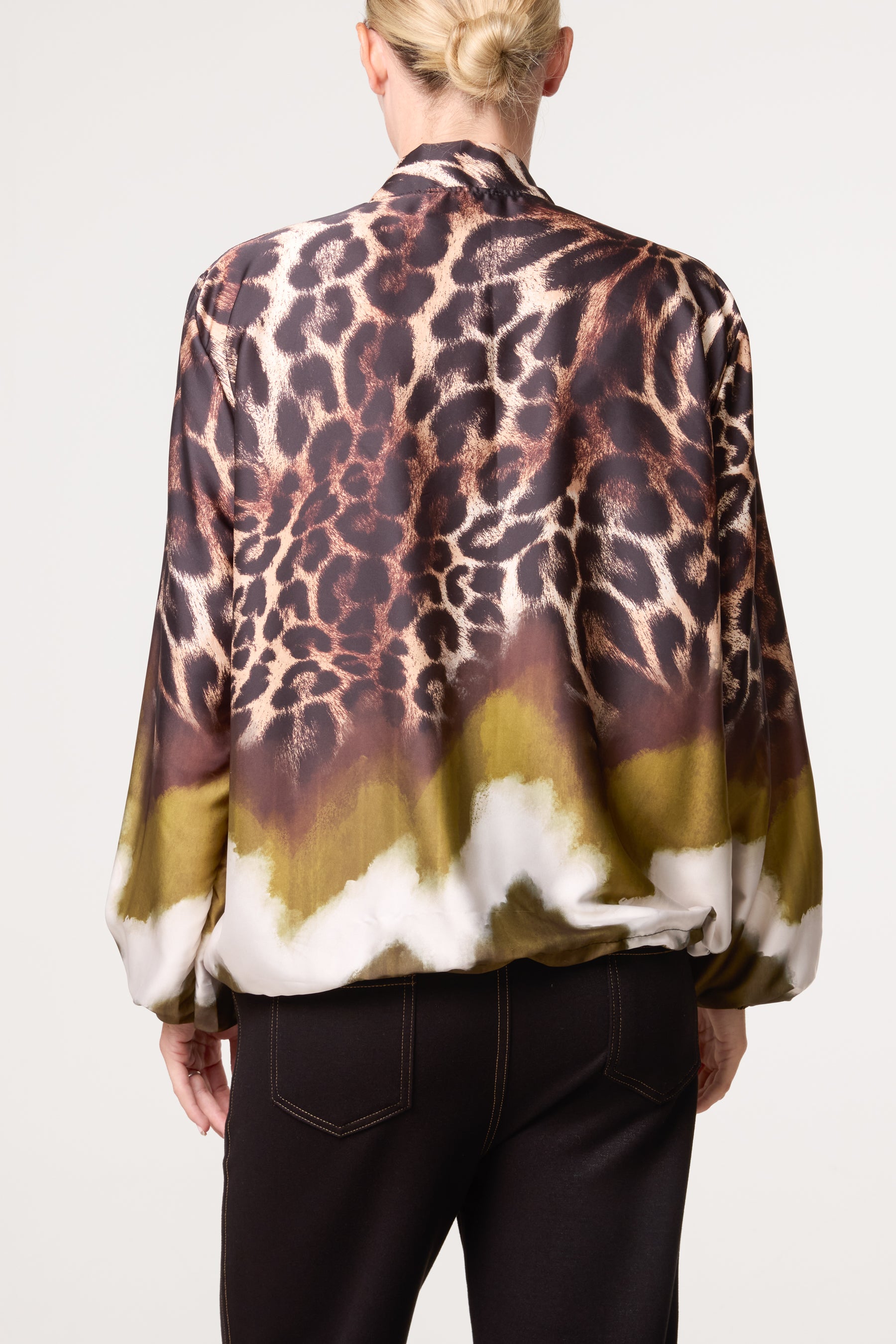 Zip Through Mix Geo Animal Print Jacket