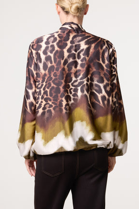 Zip Through Mix Geo Animal Print Jacket