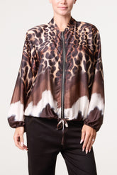 Zip Through Mix Geo Animal Print Jacket