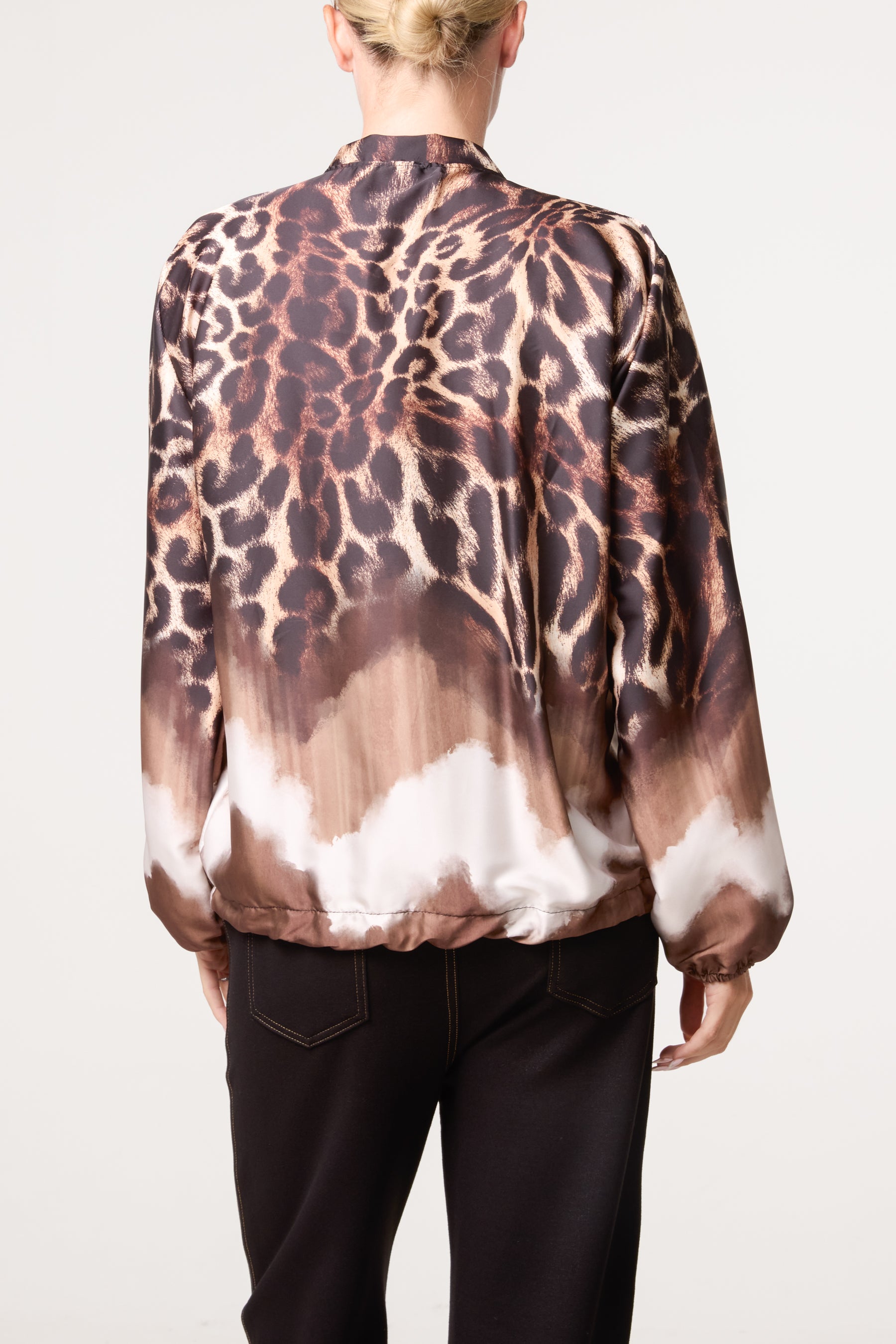 Zip Through Mix Geo Animal Print Jacket