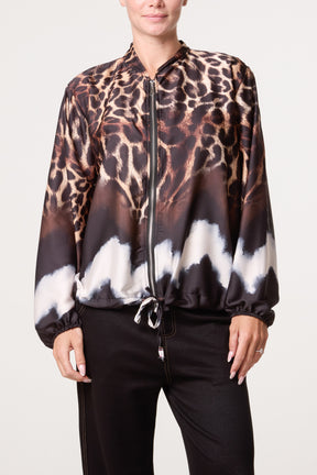 Zip Through Mix Geo Animal Print Jacket