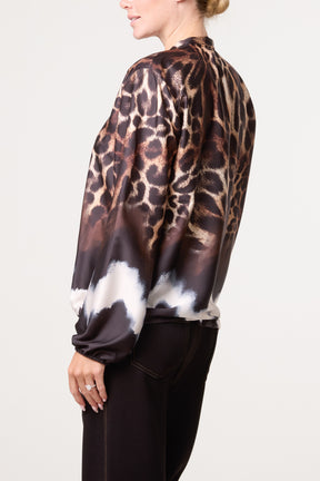 Zip Through Mix Geo Animal Print Jacket