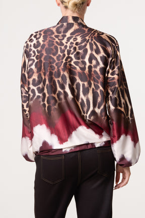 Zip Through Mix Geo Animal Print Jacket