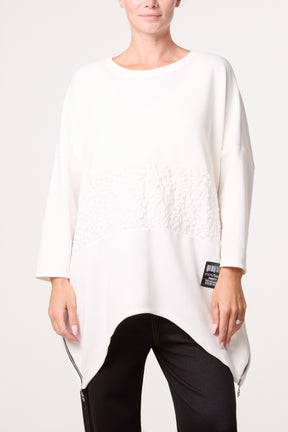 Side Zip Embossed Flower Jumper