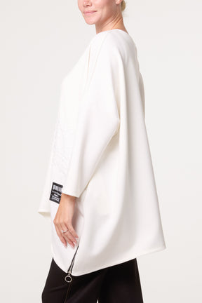 Side Zip Embossed Flower Jumper