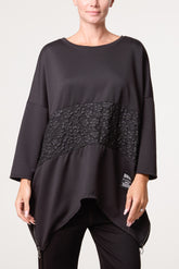 Side Zip Embossed Flower Jumper