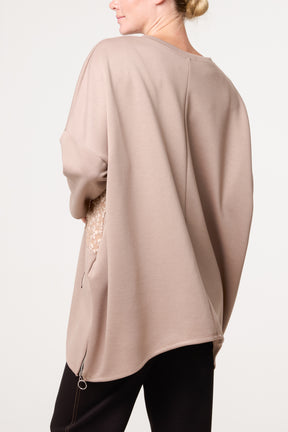 Side Zip Embossed Flower Jumper