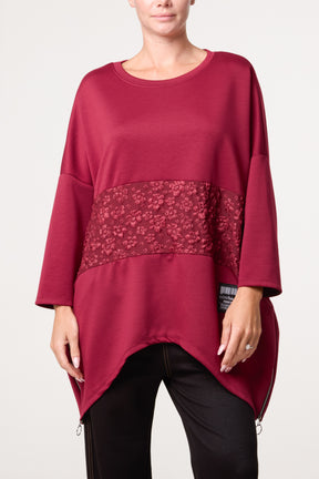 Side Zip Embossed Flower Jumper