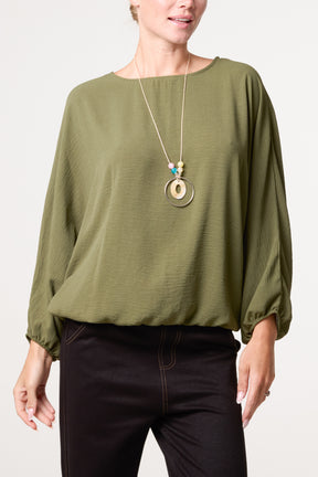 Essential Batwing Necklace Blouse