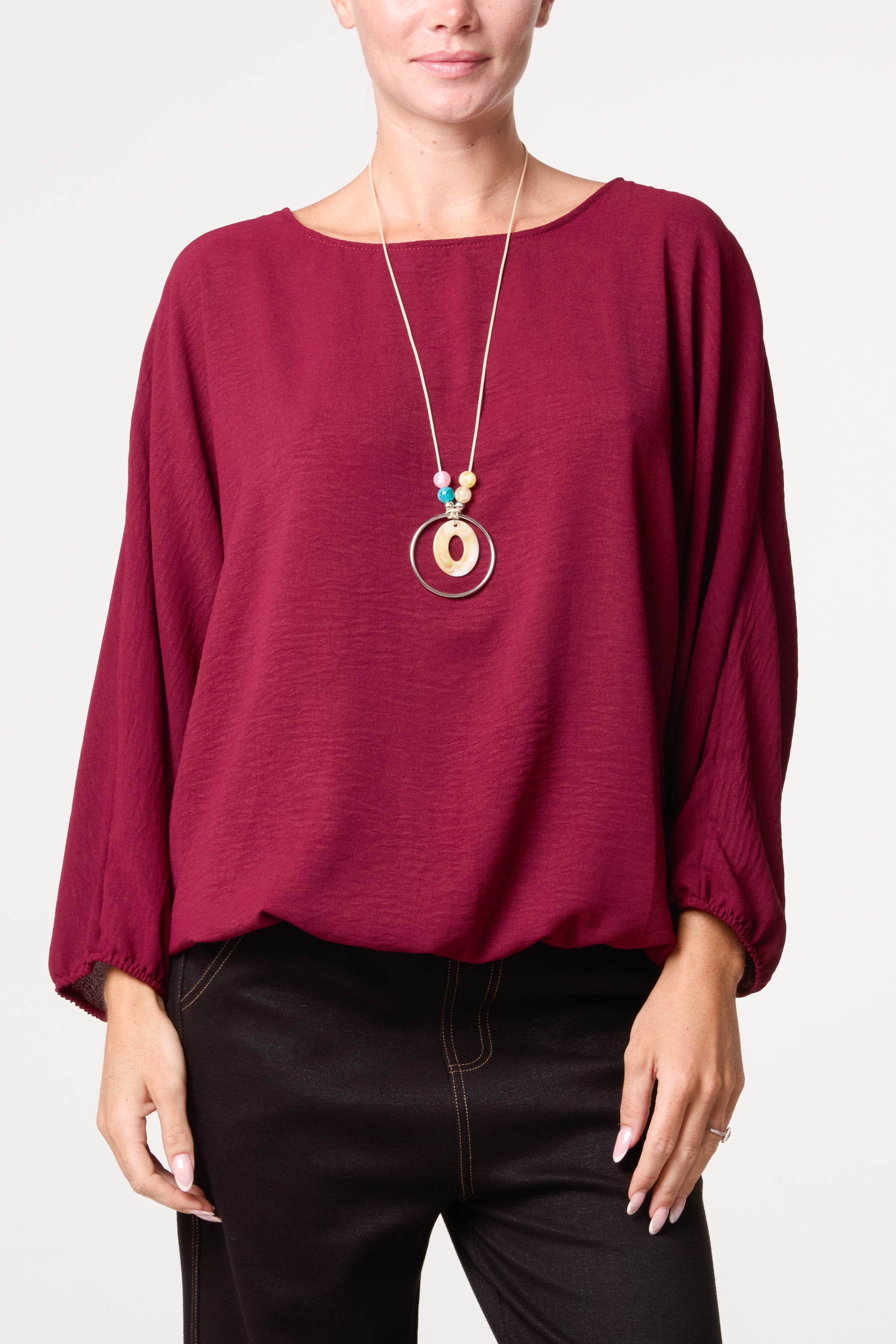Essential Batwing Necklace Blouse
