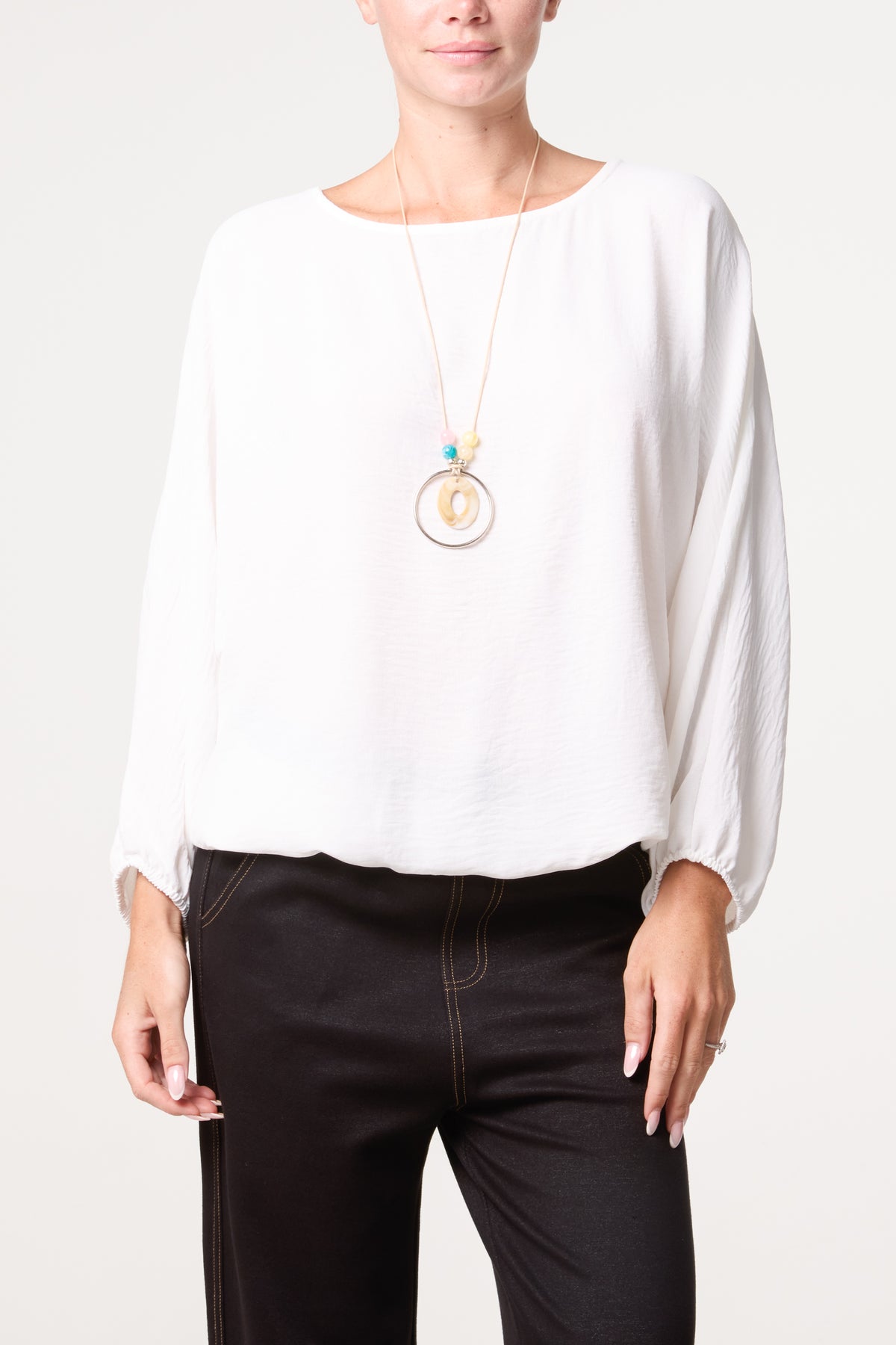 Essential Batwing Necklace Blouse