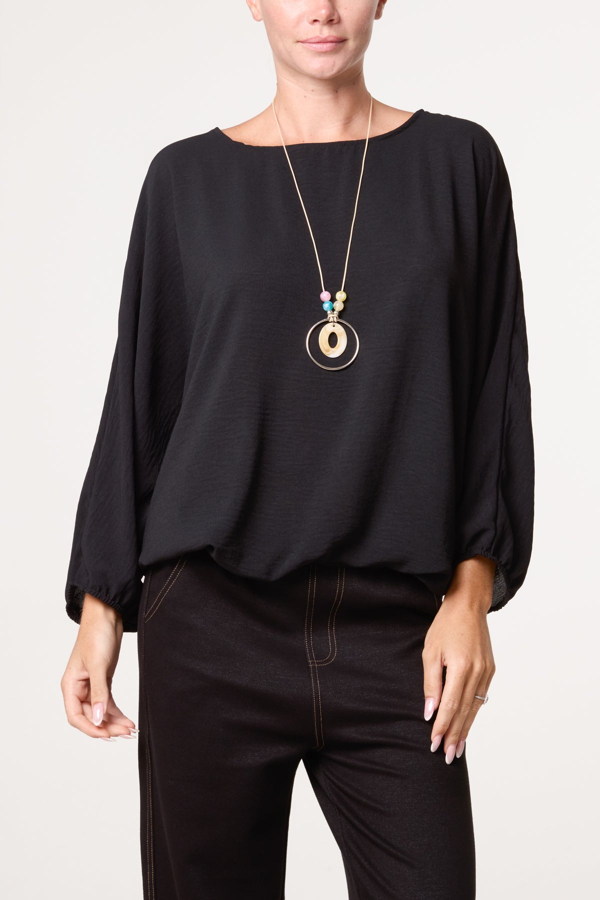 Essential Batwing Necklace Blouse